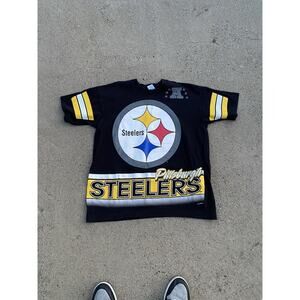 Vintage 90s Pittsburgh Steelers T Shirt Size XL Black Salem 1995